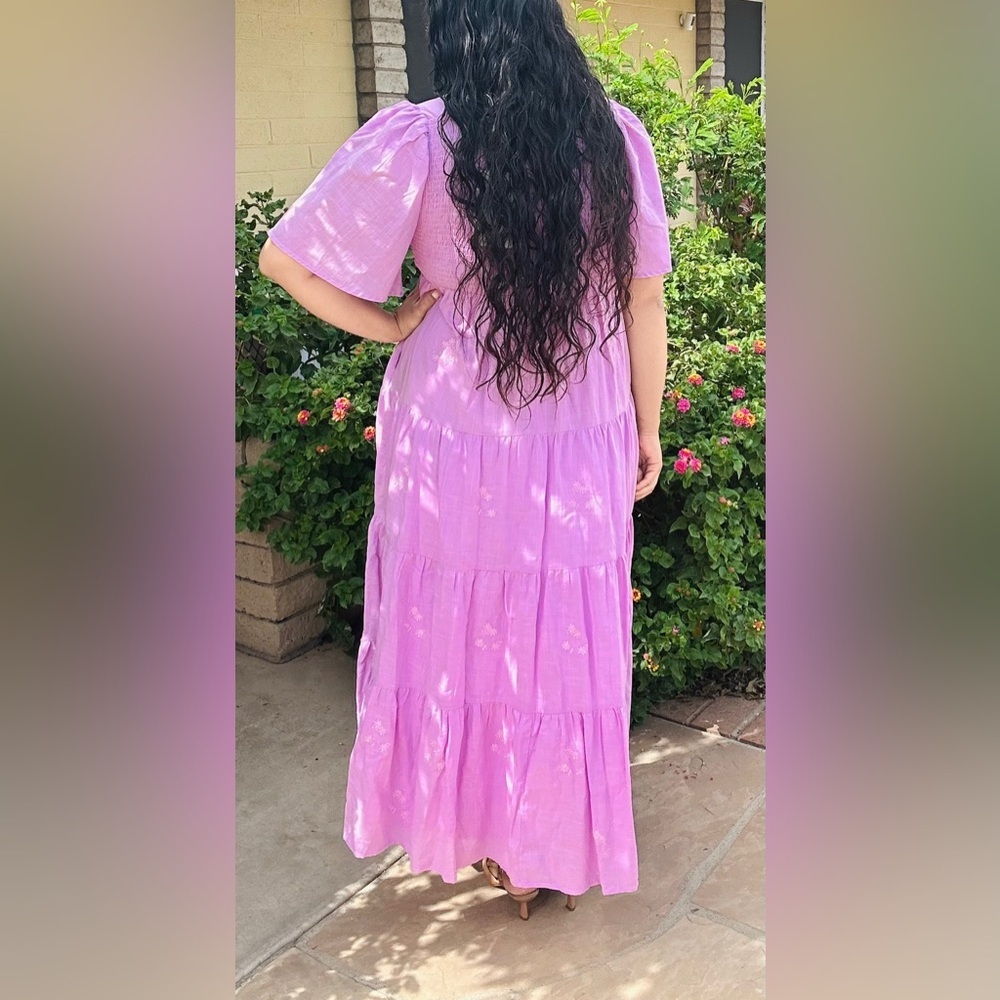 Women’s Lavender Tiered Maxi Dress - Picture 5 of 9